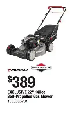 The Home Depot EXCLUSIVE 22 140cc Self-Propelled Gas Mower offer