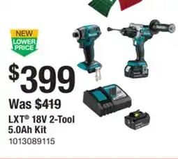 The Home Depot MAKITA LXT 18V 2-Tool 5.0Ah Kit offer