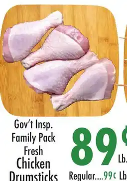 Garden Fresh Market Gov't Insp. Family Pack Fresh Chicken Drumsticks offer
