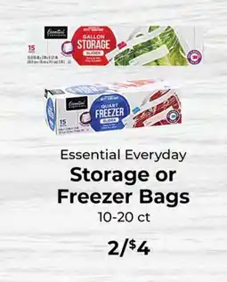 Sunset Foods Essential Everyday Storage or Freezer Bags offer