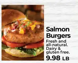 Sunset Foods Salmon Burgers offer