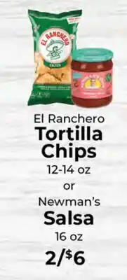 Sunset Foods El Ranchero Tortilla Chips 12-14 oz or Newman's Salsa 16 oz offer