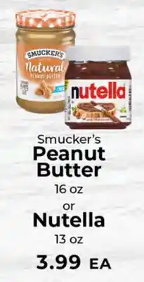 Sunset Foods Smucker's Peanut Butter or Nutella offer