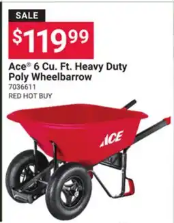 Ace Hardware Ace 6 Cu. Ft. Heavy Duty Poly Wheelbarrow offer