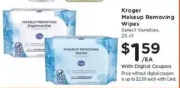 Kroger Kroger Makeup Removing Wipes offer