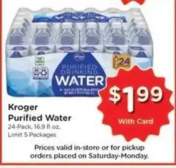 Kroger Kroger Purified Water offer