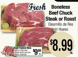 Big Saver Foods Boneless Beef Chuck Steak or Roast offer