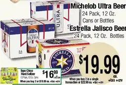 Big Saver Foods Michelob Ultra Beer, Estrella Jalisco Beer, Topo Chico Hard Seltzer offer