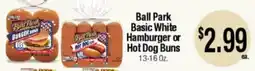 Big Saver Foods Ball Park Basic White Hamburger or Hot Dog Buns offer