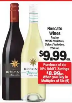 Angelo Caputo's Fresh Market Roscato Wines offer