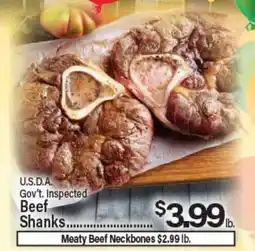Angelo Caputo's Fresh Market U.S.D.A. Gov't Inspected Beef Shanks offer