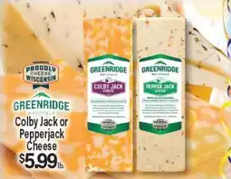 Angelo Caputo's Fresh Market GREENRIDGE NATURALS Colby Jack or Pepperjack Cheese offer