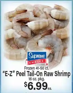 Angelo Caputo's Fresh Market Frozen 41-50 ct. E-Z Peel Tail-On Raw Shrimp offer