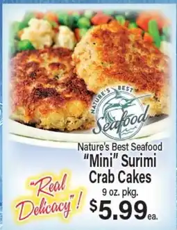 Angelo Caputo's Fresh Market Nature's Best Seafood Mini Surimi Crab Cakes offer
