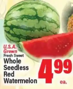 Angelo Caputo's Fresh Market U.S.A. Grown Fresh Sweet Whole Seedless Red Watermelon offer