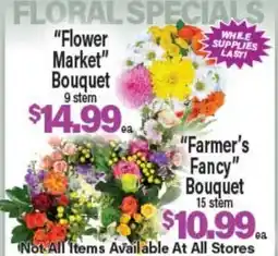 Angelo Caputo's Fresh Market Flower Market Bouquet 9 stem, Farmer's Fancy Bouquet 15 stem offer