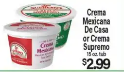 Angelo Caputo's Fresh Market Crema Mexicana De Casa or Crema Supremo offer