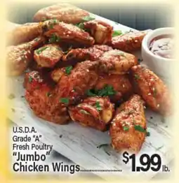 Angelo Caputo's Fresh Market U.S.D.A. Grade A Fresh Poultry Jumbo Chicken Wings offer