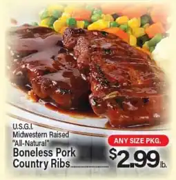 Angelo Caputo's Fresh Market U.S.G.I. Midwestern Raised All-Natural Boneless Pork Country Ribs offer