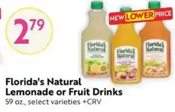 Save Mart Florida's natural lemonade or fruit drinks offer