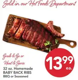Pete's Fresh Market 32 oz. Homemade BABY BACK RIBS BBQ or Seasoned offer