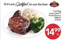 Pete's Fresh Market Certified Angus Beef PRIME BONE-IN RIBEYE STEAK offer