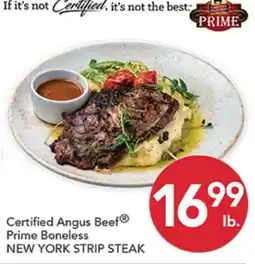 Pete's Fresh Market Certified Angus Beef Prime Boneless NEW YORK STRIP STEAK offer