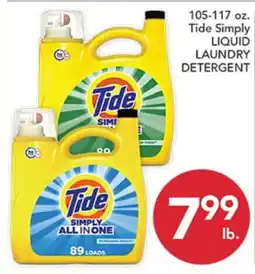 Pete's Fresh Market 105-117 oz. Tide Simply LIQUID LAUNDRY DETERGENT offer