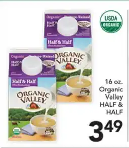 Pete's Fresh Market 16 oz. Organic Valley HALF & HALF offer