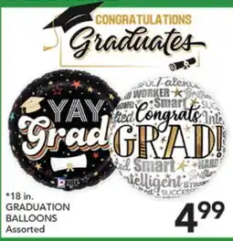 Pete's Fresh Market 18 in. GRADUATION BALLOONS offer