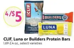 Save Mart CLIF, Luna or Builders Protein Bars offer