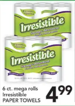 Pete's Fresh Market 6 ct. mega rolls Irresistible PAPER TOWELS offer