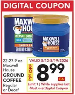 Pete's Fresh Market 22-27.9 oz. Maxwell House GROUND COFFEE offer