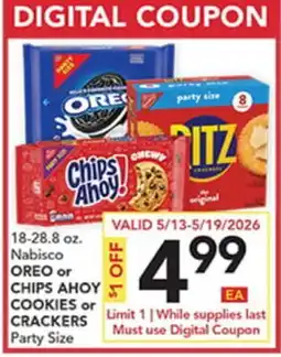 Pete's Fresh Market 18-28.8 oz. Nabisco OREO or CHIPS AHOY! COOKIES or CRACKERS Party Size offer
