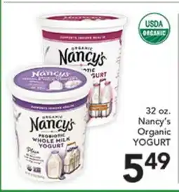 Pete's Fresh Market Nancy's Organic YOGURT offer