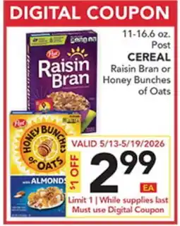 Pete's Fresh Market 11-16.6 oz. Post CEREAL offer