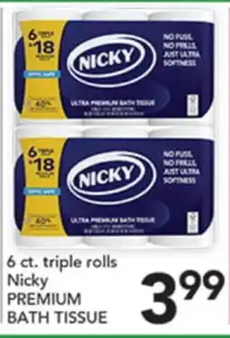 Pete's Fresh Market 6 ct. triple rolls Nicky PREMIUM BATH TISSUE offer
