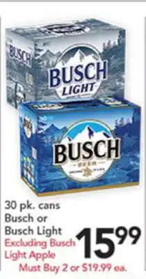 Pete's Fresh Market Busch or Busch Light offer