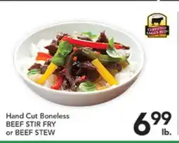 Pete's Fresh Market Hand Cut Boneless BEEF STIR FRY or BEEF STEW offer