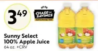 Save Mart Sunny Select 100% Apple Juice offer