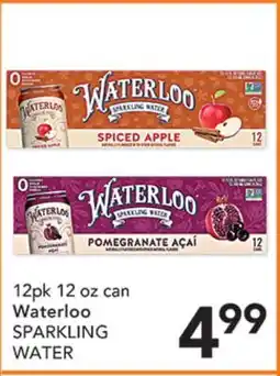 Pete's Fresh Market 12pk 12 oz can Waterloo SPARKLING WATER offer