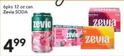 Pete's Fresh Market 6pk 12 oz can Zevia SODA offer