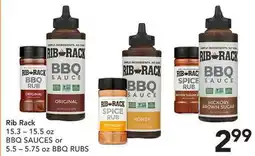Pete's Fresh Market Rib Rack BBQ SAUCES or BBQ RUBS offer
