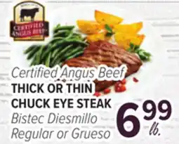 Cermak Fresh Market Certified Angus Beef THICK OR THIN CHUCK EYE STEAK offer