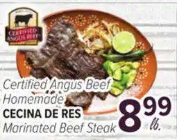 Cermak Fresh Market Certified Angus Beef Homemade CECINA DE RES Marinated Beef Steak offer