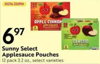 Save Mart Sunny Select Applesauce Pouches offer