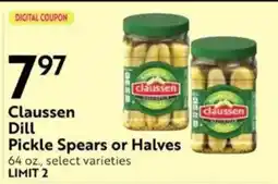 Save Mart Claussen Dill Pickle Spears or Halves offer