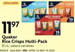 Save Mart Quaker Rice Crisps Multi Pack offer