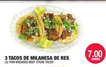 Carnicerias Jimenez 3 TACOS DE MILANESA DE RES offer