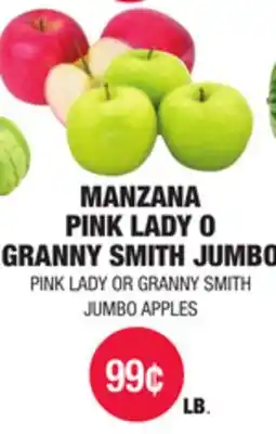 Carnicerias Jimenez MANZANA PINK LADY O GRANNY SMITH JUMBO offer